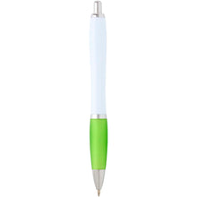 Load image into Gallery viewer, Nash recycled plastic ballpoint pen (blue ink) — Lime green (back)