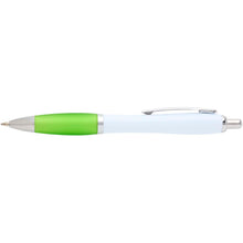 Load image into Gallery viewer, Nash recycled plastic ballpoint pen (blue ink) — Lime green (front)