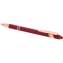 Load image into Gallery viewer, Nanna ballpoint pen with rose gold finish (blue ink) — Burgundy (detail)