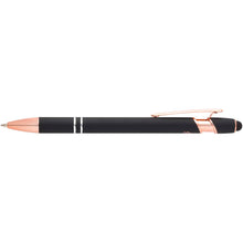 Load image into Gallery viewer, Nanna ballpoint pen with rose gold finish (blue ink) — Black (front)