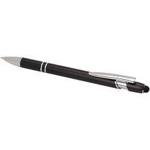 Load image into Gallery viewer, Kish ballpoint pen with silver finish (blue ink) — Black (detail)
