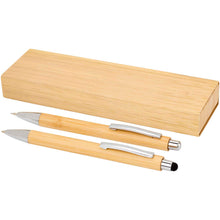 Load image into Gallery viewer, Oblys bamboo ballpoint pen and mechanical pencil set (black ink) — Natural
