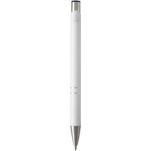 Load image into Gallery viewer, Moneta recycled aluminium ballpoint pen (blue ink) — White (back)