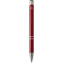 Load image into Gallery viewer, Moneta recycled aluminium ballpoint pen (blue ink) — Red (back)