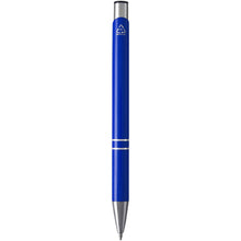 Load image into Gallery viewer, Moneta recycled aluminium ballpoint pen (blue ink) — Royal blue (back)