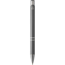 Load image into Gallery viewer, Moneta recycled aluminium ballpoint pen (blue ink) — Grey (back)