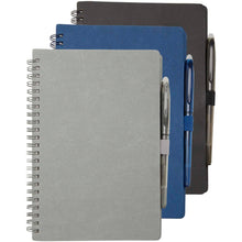 Load image into Gallery viewer, Slate A5 reusable hard cover notebook and pen set (black ink) — group