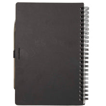 Load image into Gallery viewer, Slate A5 reusable hard cover notebook and pen set (black ink) — Black (back)