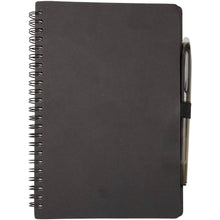 Load image into Gallery viewer, Slate A5 reusable hard cover notebook and pen set (black ink) — Black (front)
