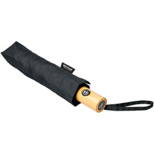 Load image into Gallery viewer, Bo 21" foldable auto open/close recycled PET umbrella — Black (detail)
