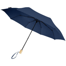 Load image into Gallery viewer, Birgit 21'' foldable windproof recycled PET umbrella — Navy