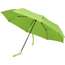 Load image into Gallery viewer, Birgit 21'' foldable windproof recycled PET umbrella — Lime green