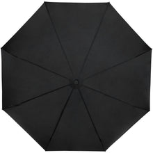 Load image into Gallery viewer, Birgit 21'' foldable windproof recycled PET umbrella — Black (front)