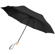 Load image into Gallery viewer, Birgit 21'' foldable windproof recycled PET umbrella — Black