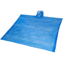 Load image into Gallery viewer, Mayan recycled plastic disposable rain poncho with storage pouch — Royal blue