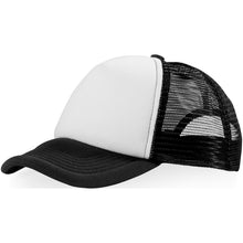 Load image into Gallery viewer, Trucker 5 panel 100 g/m2 cap — Black / White