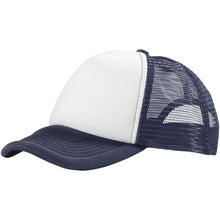 Load image into Gallery viewer, Trucker 5 panel 100 g/m2 cap — Navy / White