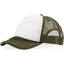 Load image into Gallery viewer, Trucker 5 panel 100 g/m2 cap — Forest green / White