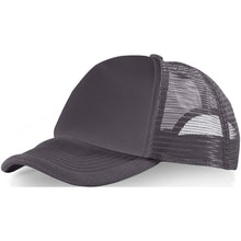 Load image into Gallery viewer, Trucker 5 panel 100 g/m2 cap — Storm grey / Black
