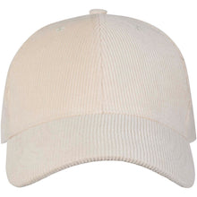Load image into Gallery viewer, Hutton 6 panel 280 g/m² recycled corduroy cap — Sandstone (front)