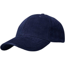 Load image into Gallery viewer, Hutton 6 panel 280 g/m² recycled corduroy cap — Navy