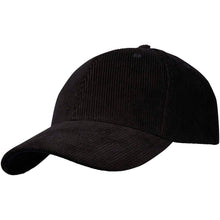 Load image into Gallery viewer, Hutton 6 panel 280 g/m² recycled corduroy cap — Black