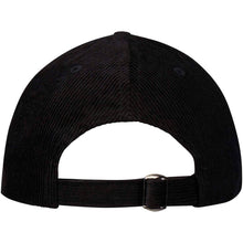 Load image into Gallery viewer, Hutton 6 panel 280 g/m² recycled corduroy cap — Black (back)