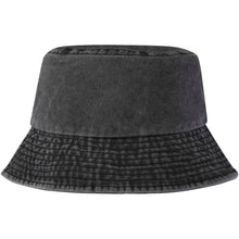 Load image into Gallery viewer, Mitica 270 g/m² washed sun hat — Black (front)