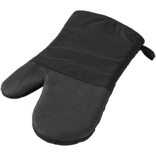 Load image into Gallery viewer, Maya oven glove with silicone grip — Black Shiny / Black