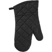 Load image into Gallery viewer, Maya oven glove with silicone grip — Black Shiny / Black (back)