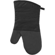 Load image into Gallery viewer, Maya oven glove with silicone grip — Black Shiny / Black (front)
