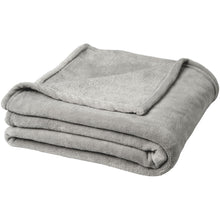 Load image into Gallery viewer, Bay extra soft coral fleece plaid blanket — Grey (detail 2)
