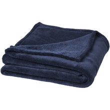 Load image into Gallery viewer, Bay extra soft coral fleece plaid blanket — Dark blue (detail 2)