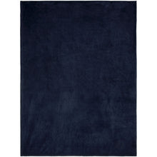 Load image into Gallery viewer, Bay extra soft coral fleece plaid blanket — Dark blue (front)