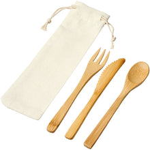 Load image into Gallery viewer, Celuk bamboo cutlery set — Natural (detail)