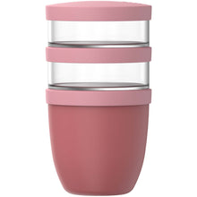Load image into Gallery viewer, Mepal Ellipse 3-piece 500 ml + 2 x 200 ml lunch pot — Pink (front)