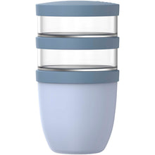 Load image into Gallery viewer, Mepal Ellipse 3-piece 500 ml + 2 x 200 ml lunch pot — Blue (front)