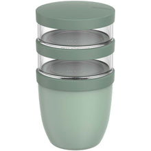 Load image into Gallery viewer, Mepal Ellipse 3-piece 500 ml + 2 x 200 ml lunch pot — Sage green
