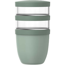 Load image into Gallery viewer, Mepal Ellipse 3-piece 500 ml + 2 x 200 ml lunch pot — Sage green (front)