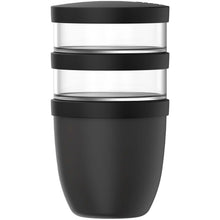 Load image into Gallery viewer, Mepal Ellipse 3-piece 500 ml + 2 x 200 ml lunch pot — Black (front)
