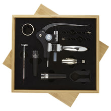 Load image into Gallery viewer, Malbick 9-piece wine set — Natural / Silver (detail)