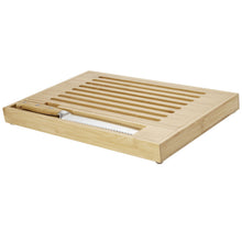 Load image into Gallery viewer, Pao bamboo cutting board with knife — Natural / Silver (detail)