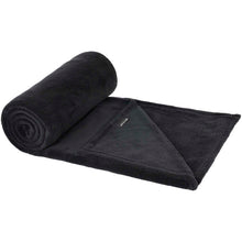 Load image into Gallery viewer, Lily GRS certified RPET coral fleece blanket — Black (detail)