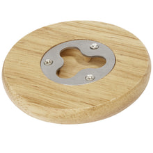 Load image into Gallery viewer, Scoll wooden coaster with bottle opener — Natural (detail)