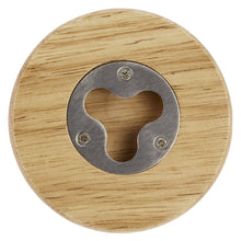 Load image into Gallery viewer, Scoll wooden coaster with bottle opener — Natural (front)