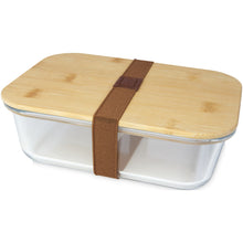 Load image into Gallery viewer, Roby 1000 ml glass lunch box with bamboo lid — Natural / Transparent clear