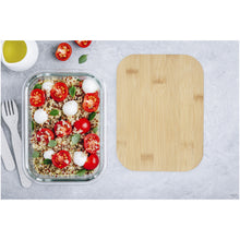 Load image into Gallery viewer, Roby 1000 ml glass lunch box with bamboo lid — lifestyle