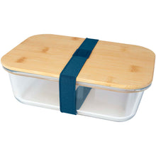 Load image into Gallery viewer, Roby 1000 ml glass lunch box with bamboo lid — Hale Blue