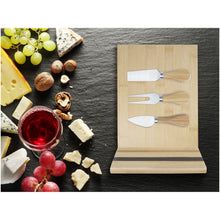 Load image into Gallery viewer, Mancheg bamboo magnetic cheese board and tools — lifestyle