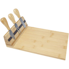 Load image into Gallery viewer, Mancheg bamboo magnetic cheese board and tools — Natural
